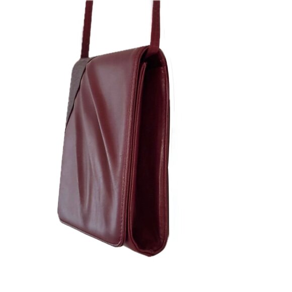 Rare FILENES Vintage Fine Italian Leather Shoulder Bag Small Burgundy Crossbody - Picture 11 of 11